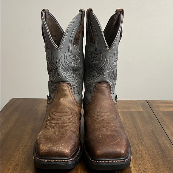 Men’s JUSTIN Tanker Steel Toe Western Work Boots Cowboy Style WK2102 Size 10.5D - Picture 4 of 16
